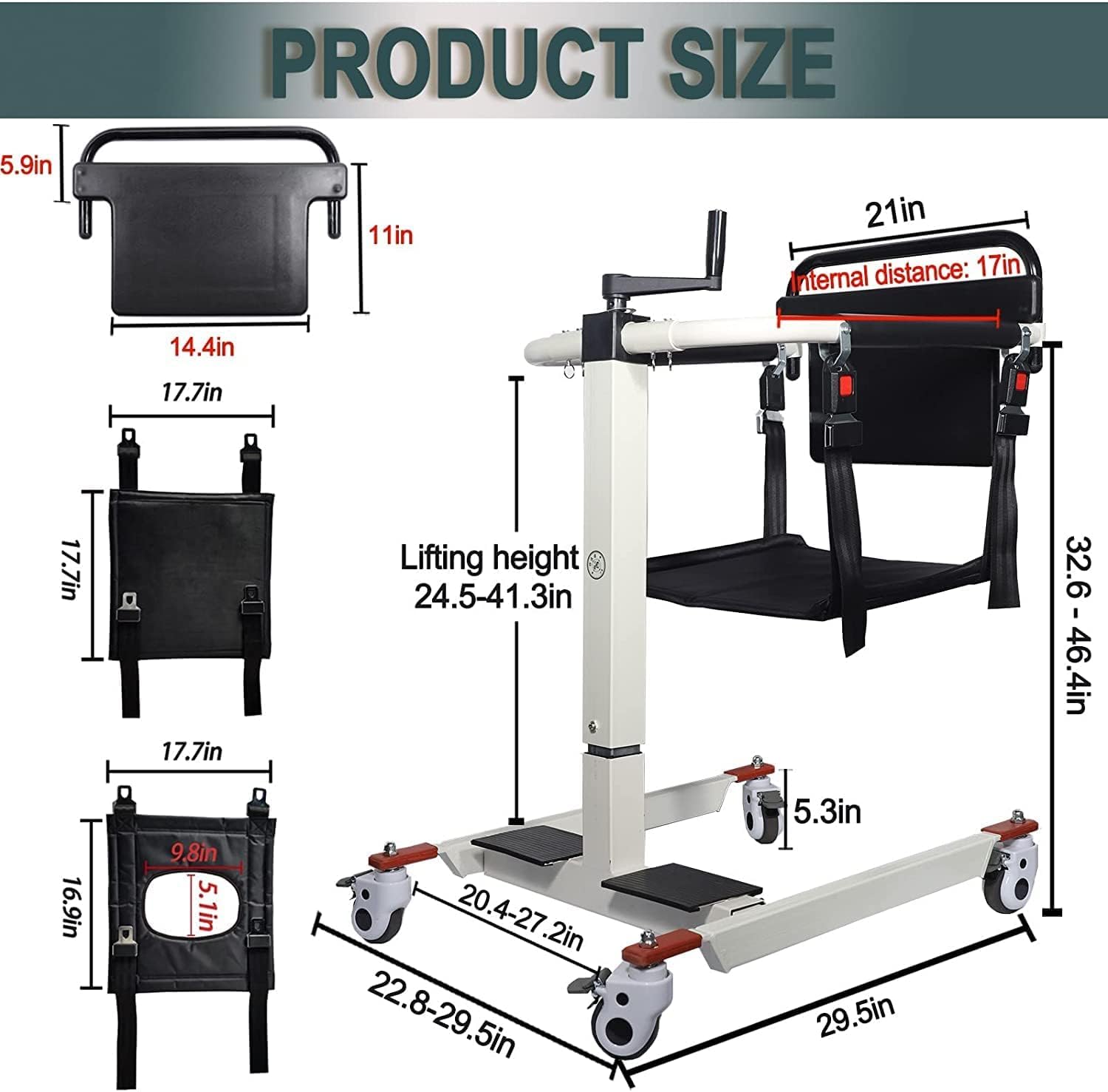 Patient Lift Transfer Chair, Transfer Lift Chair for Disabled, Portable Car