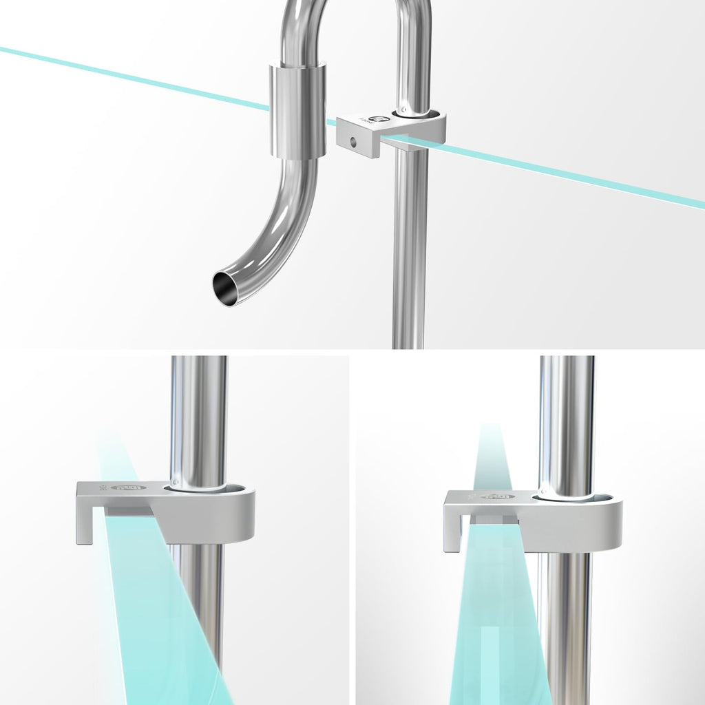 FZONE Mini Aquarium Fixing Clamp, Aluminum Alloy Holder for Rimless Aquariums