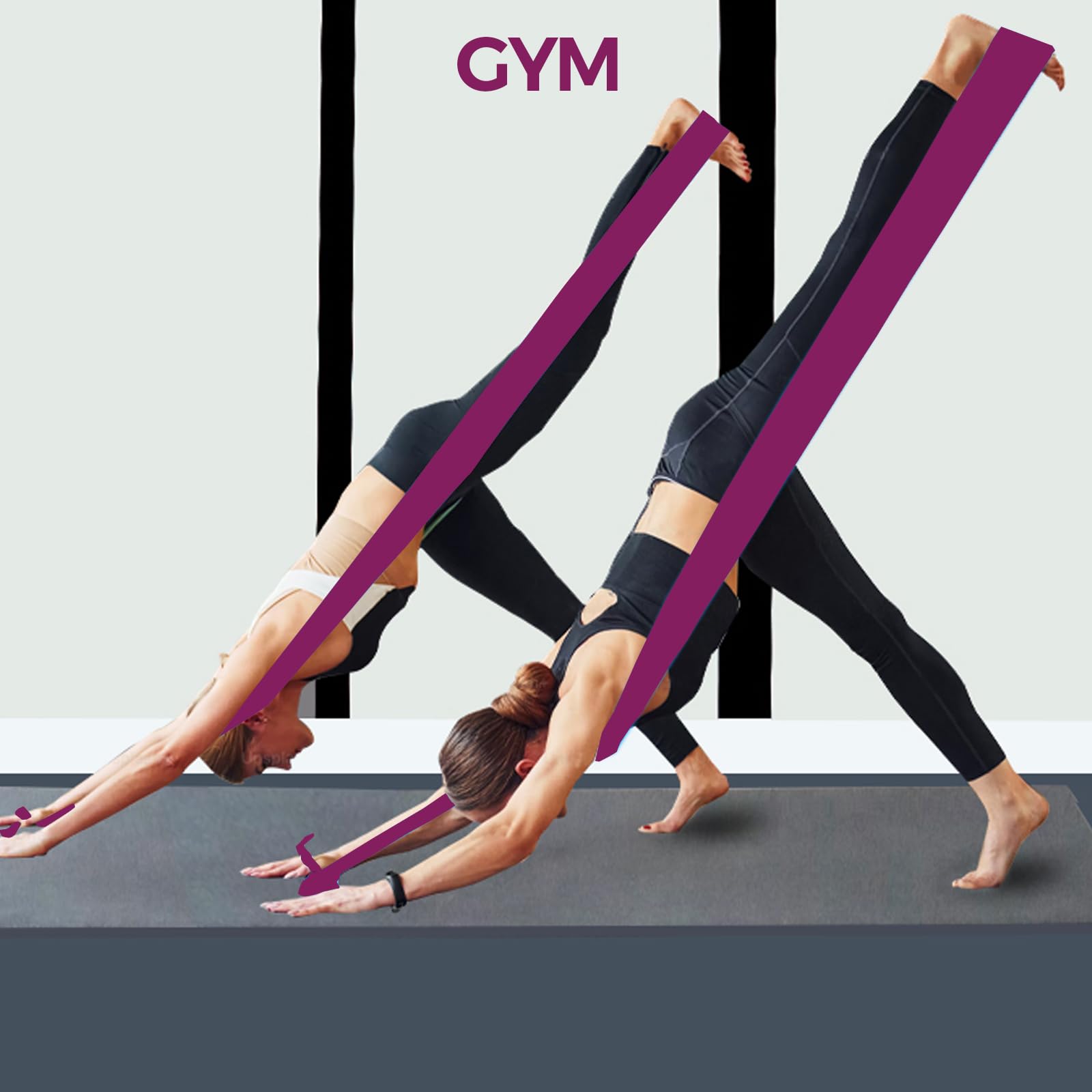 AZURELIFE Resistance Bands Non-Latex Long Elastic Physical Therapy Rehab Yoga