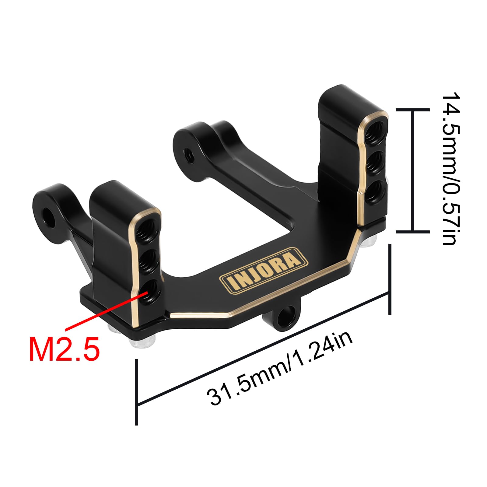 INJORA Brass Digital Servo Mount for 1/18 Redcat Ascent-18 Upgrade