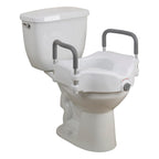 Drive Medical RTL12027RA 2-in-1 Raised Toilet Seat with Removable Padded Arms,
