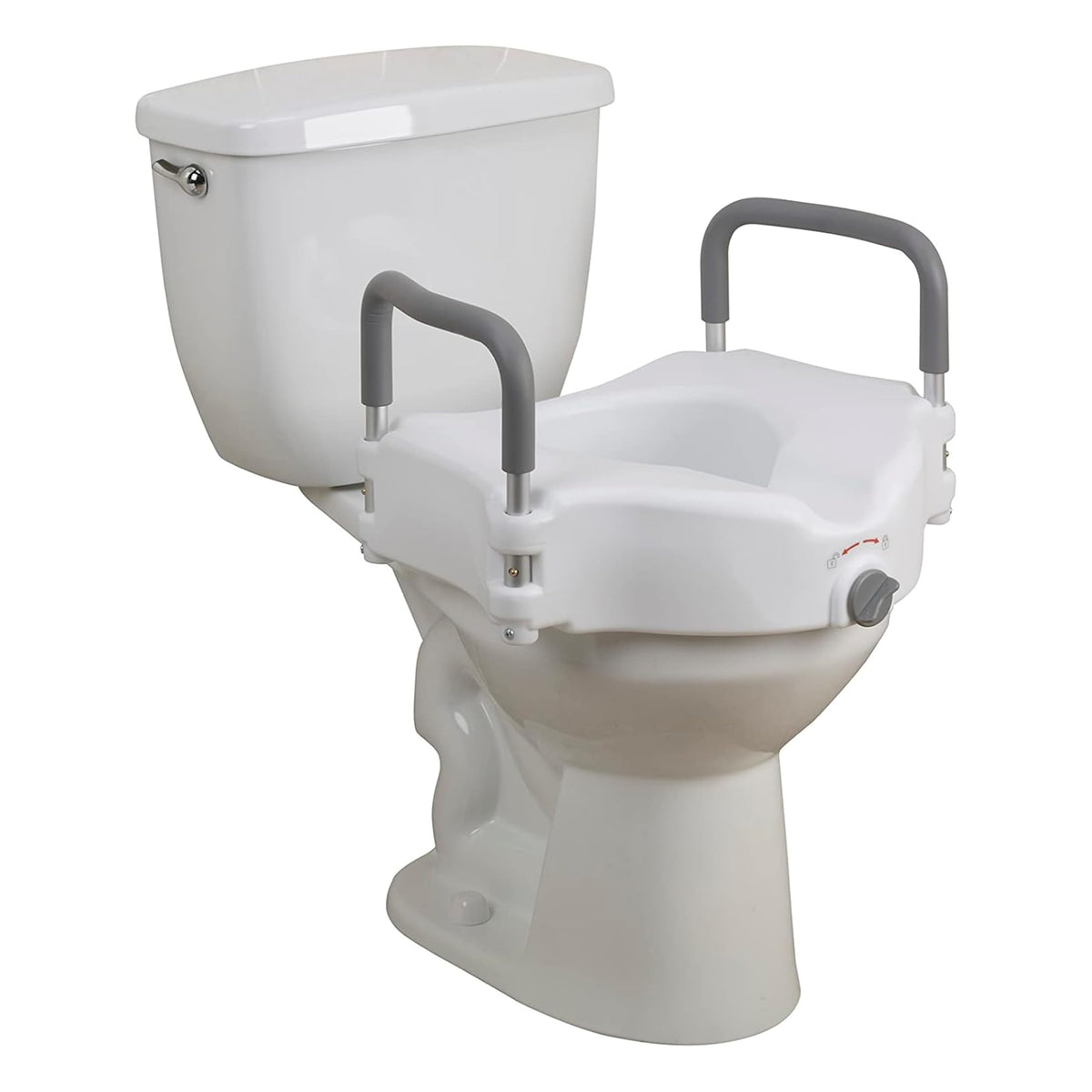 Open Box Drive Medical 2-in-1 Raised Toilet Seat with Removable Padded Arms