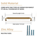 Goo-Ki 12 Pack 7-1/2 Inch （192mm） Hole Center Cabinet Pulls Antique Brass Zinc