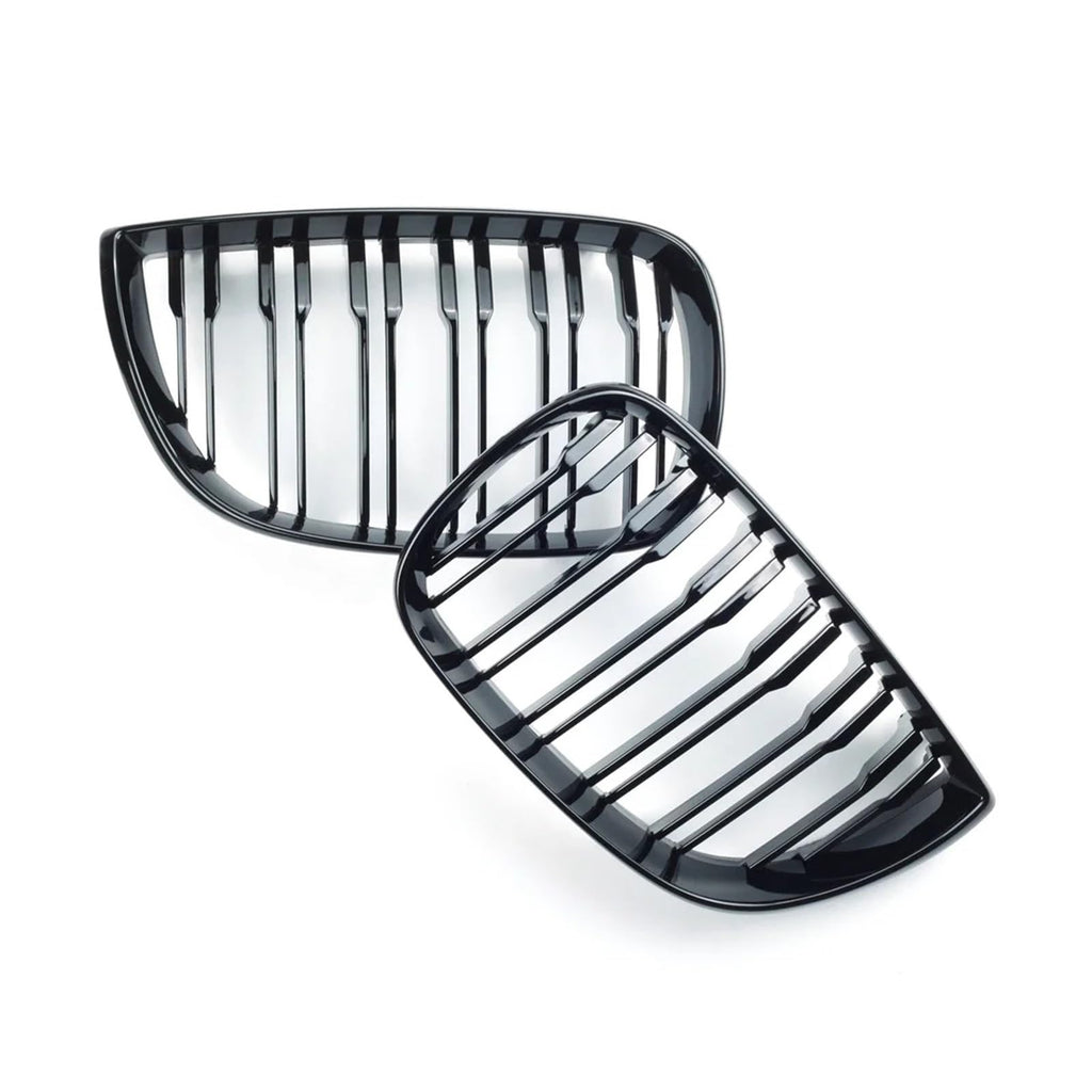 Pair Car Front Kidney Grille Compatible For BMW E81 E87 2004-2007 Pre-facelift Racing Grills Grilles Auto ABS Grill Accessories
