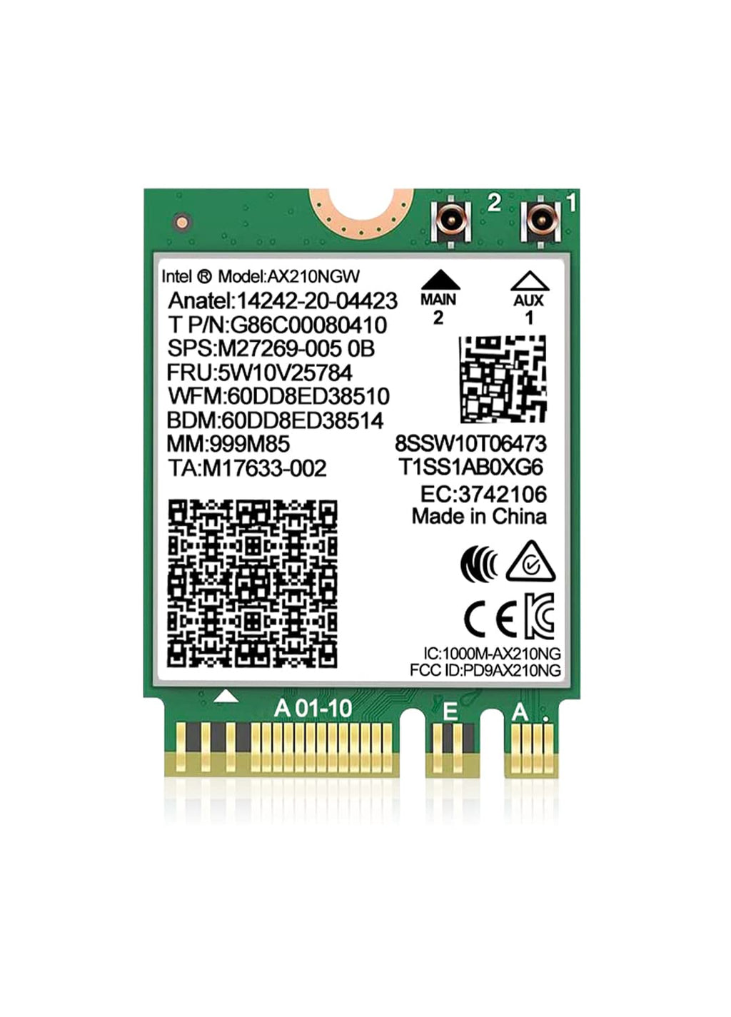 WiFi 6E Wireless Card Intel AX210 NGW Bluetooth 5.3 Tri-Band 5400Mbps Network