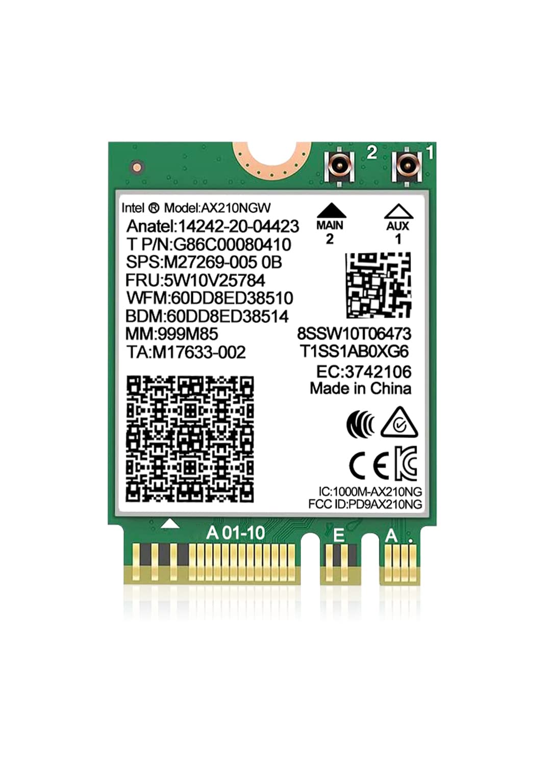 WiFi 6E Wireless Card Intel AX210 NGW Bluetooth 5.3 Tri-Band 5400Mbps Network