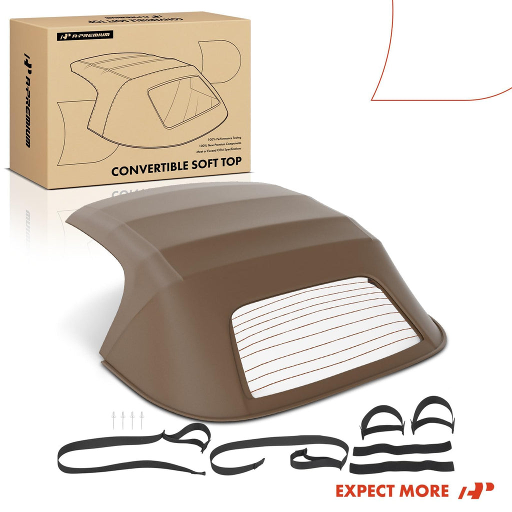 A-Premium Tan Convertible Soft Top, Compatible with Honda