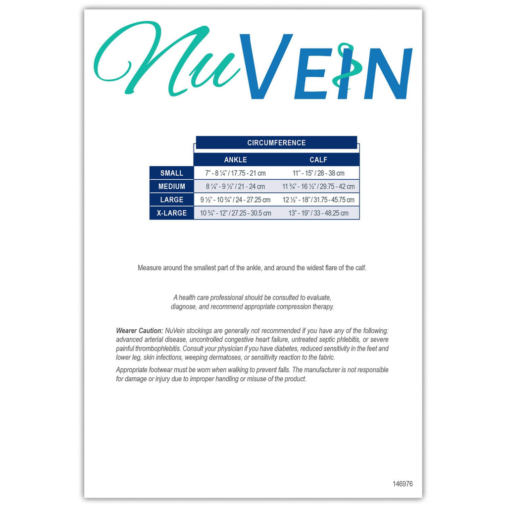 NuVein Sheer Compression Stockings, 15-20 mmHg Support, Women's Diamond Pattern