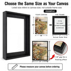 Canvas Floater Frame for Finished Canvas Art, 1.25" Deep Floating Shadow Gap