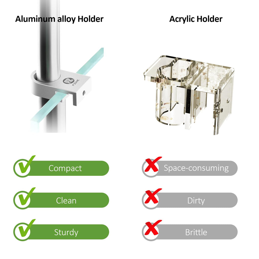 FZONE Mini Aquarium Fixing Clamp, Aluminum Alloy Holder for Rimless Aquariums