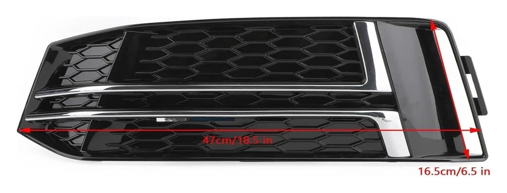 1 Pair Front Fog Light Cover Bumper Grille Compatible for AUDI A4 B9 2016 2017