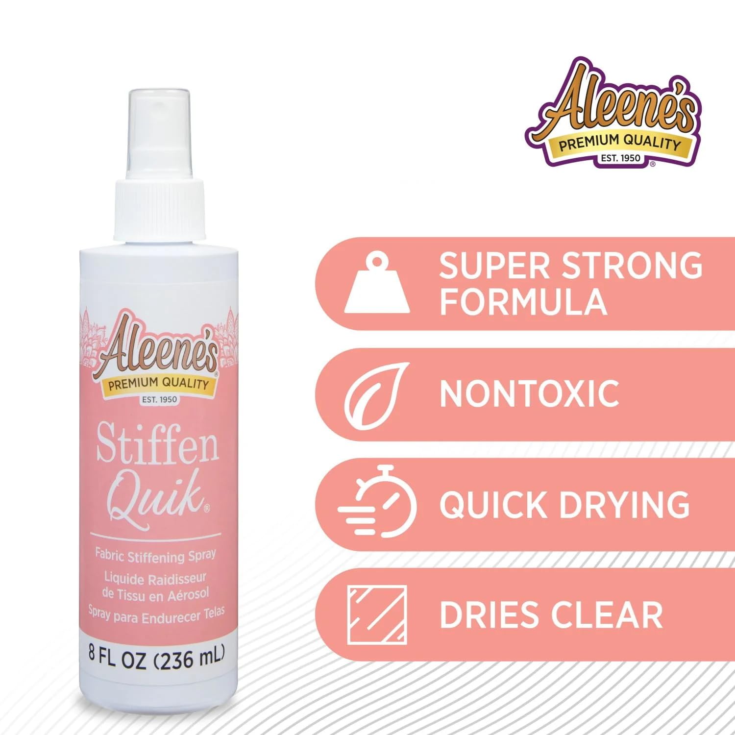 Aleene's 15581 Stiffen-Quick Fabric Stiffening Spray 8oz,Original Version,