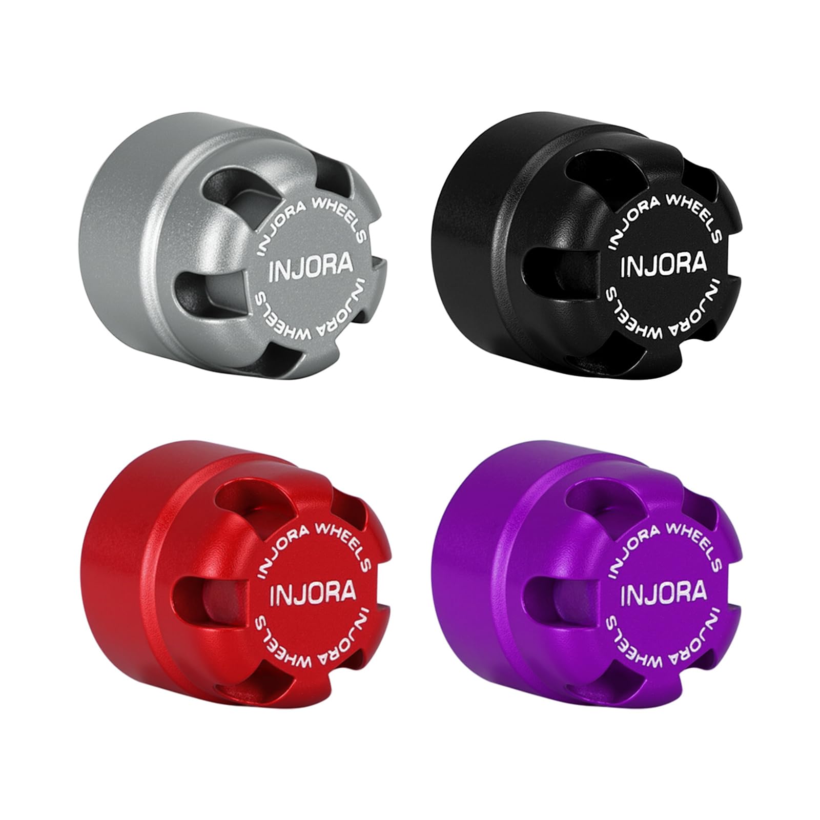 INJORA M2.5 Wheel Lock Nuts with Aluminum Cap for 1/18 RC Crawlers Upgrade(Gray)