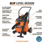 Pacroban 16Gal 6.5 Peak HP NXT Wet/Dry Shop Vacuum Cart