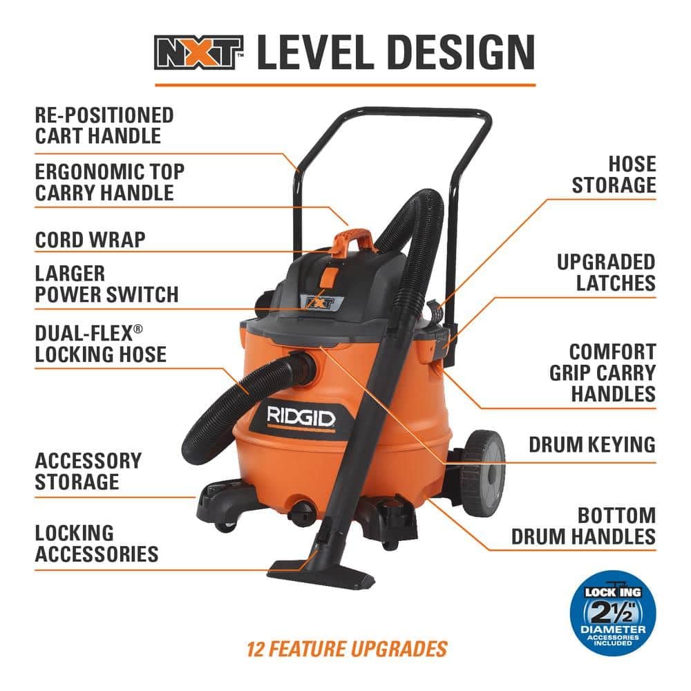 Pacroban 16Gal 6.5 Peak HP NXT Wet/Dry Shop Vacuum Cart