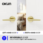 Okun Halo Dummy Door Handle, Brushed Champagne Gold Non-Turning Door Lever