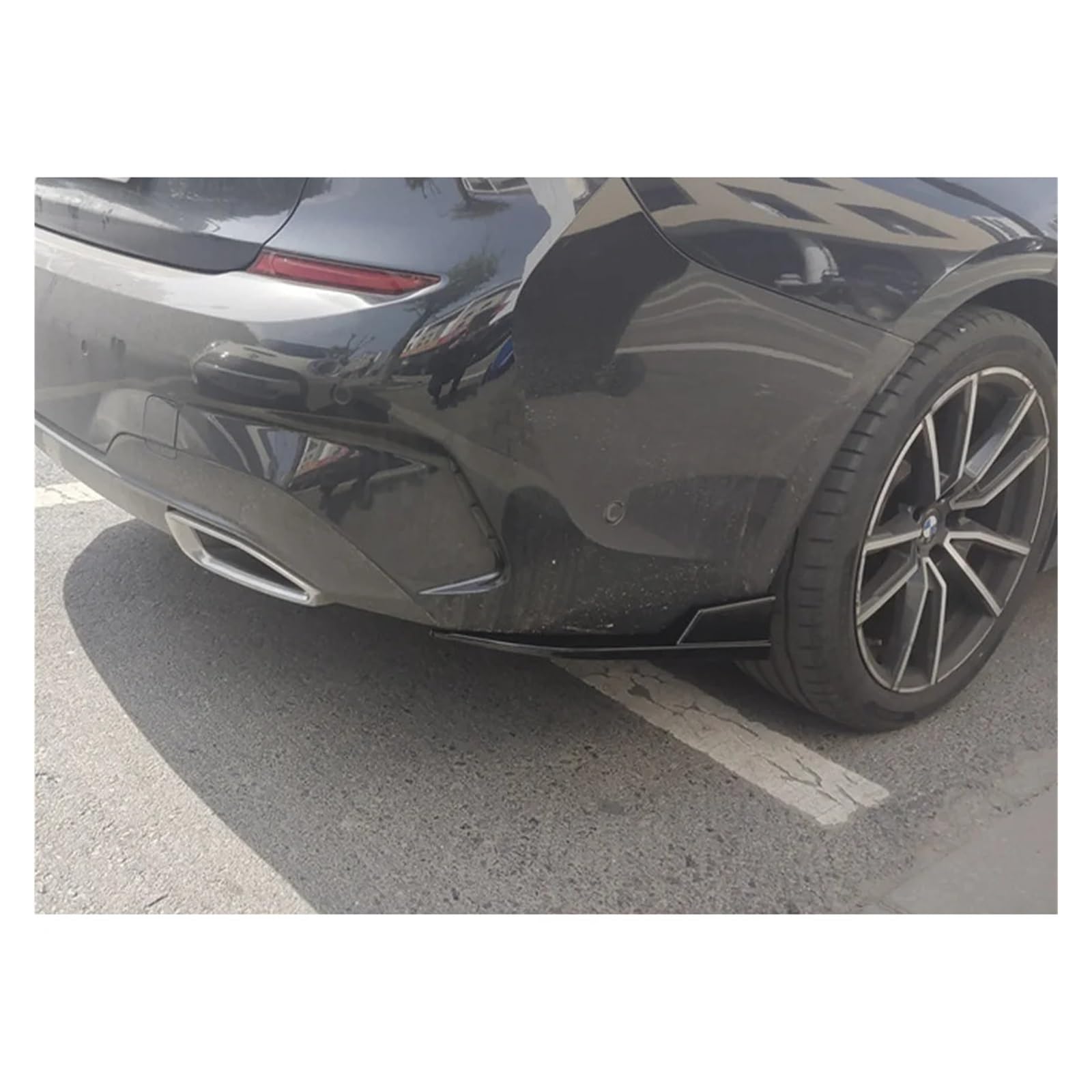 Carbon Fiber Look Rear Bumper Canards Splitter BMW G20 G28 M Sport 2019-2024