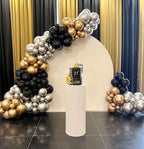 PTGOLUO Black Gold and Silver Balloon Arch Garland Kit 153pcs with Star, 22 18