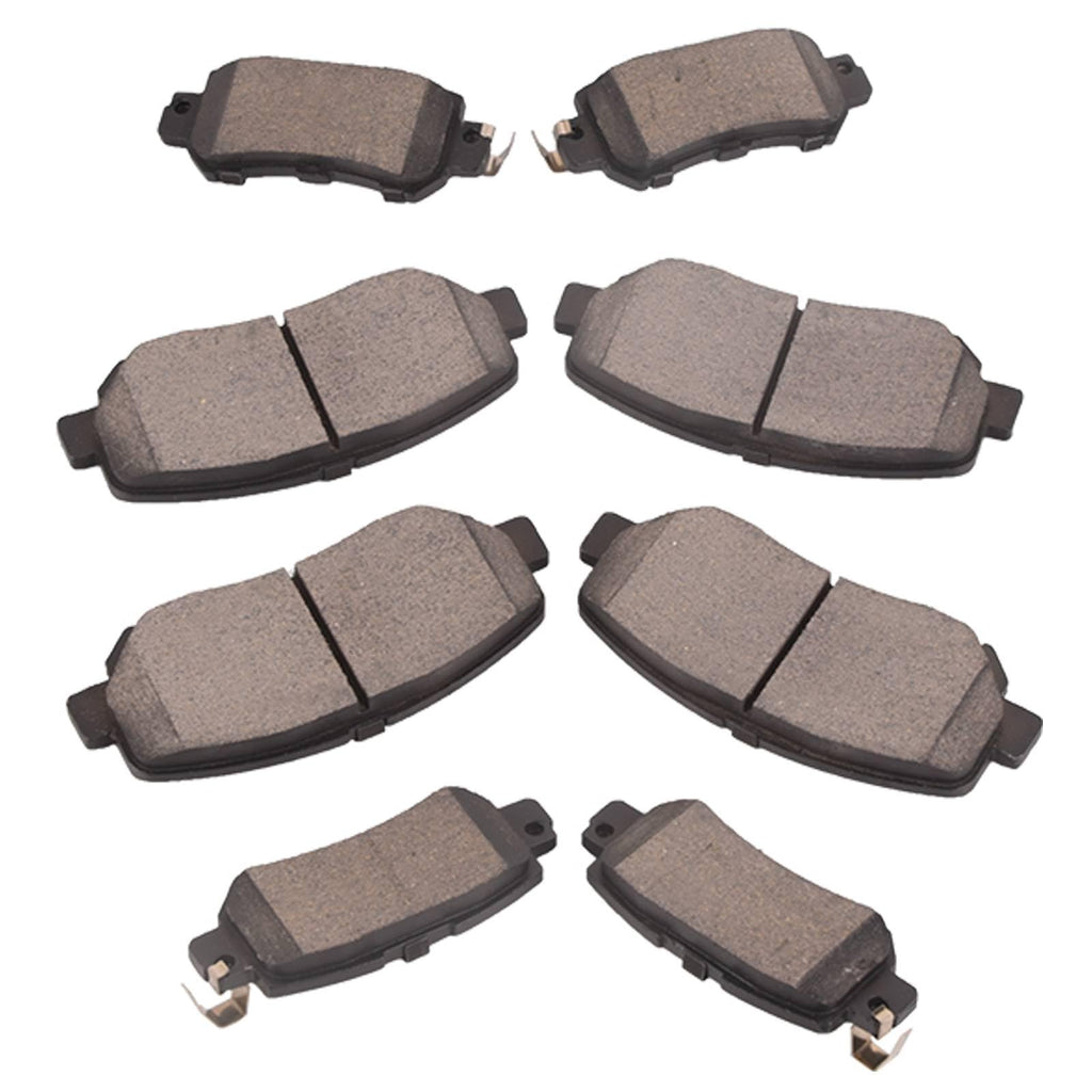 Lewinly 8PCS Front + Rear Ceramic Disc Brake Pads Kit