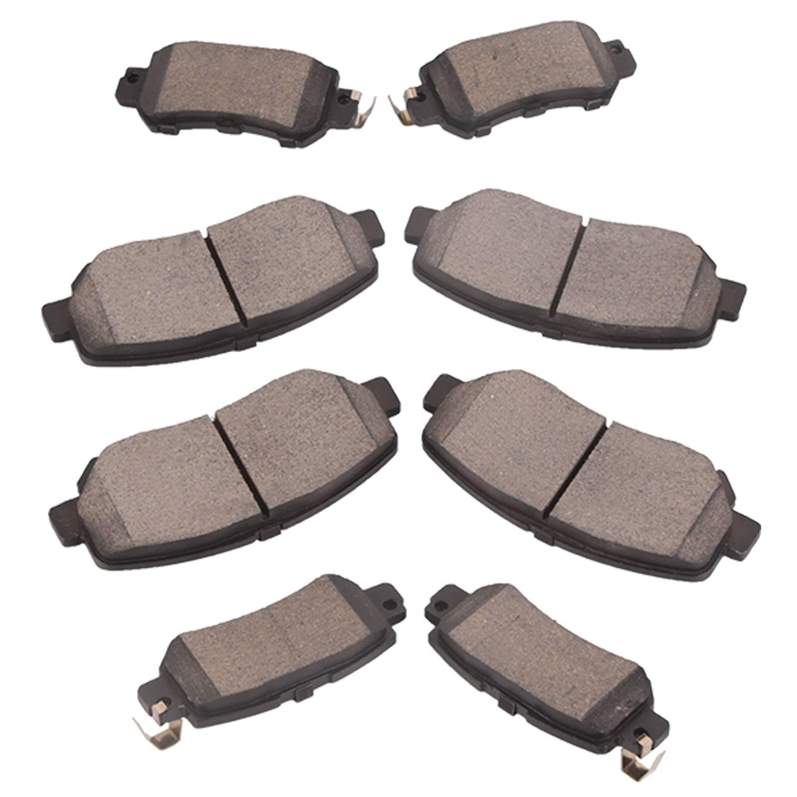 Lewinly 8PCS Front + Rear Ceramic Disc Brake Pads Kit