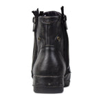 OSSTONE Moto Boots for Men Fashion Zipper-up Leather Chukka Boots Casual Shoes 5008-8, Retro Black, US9