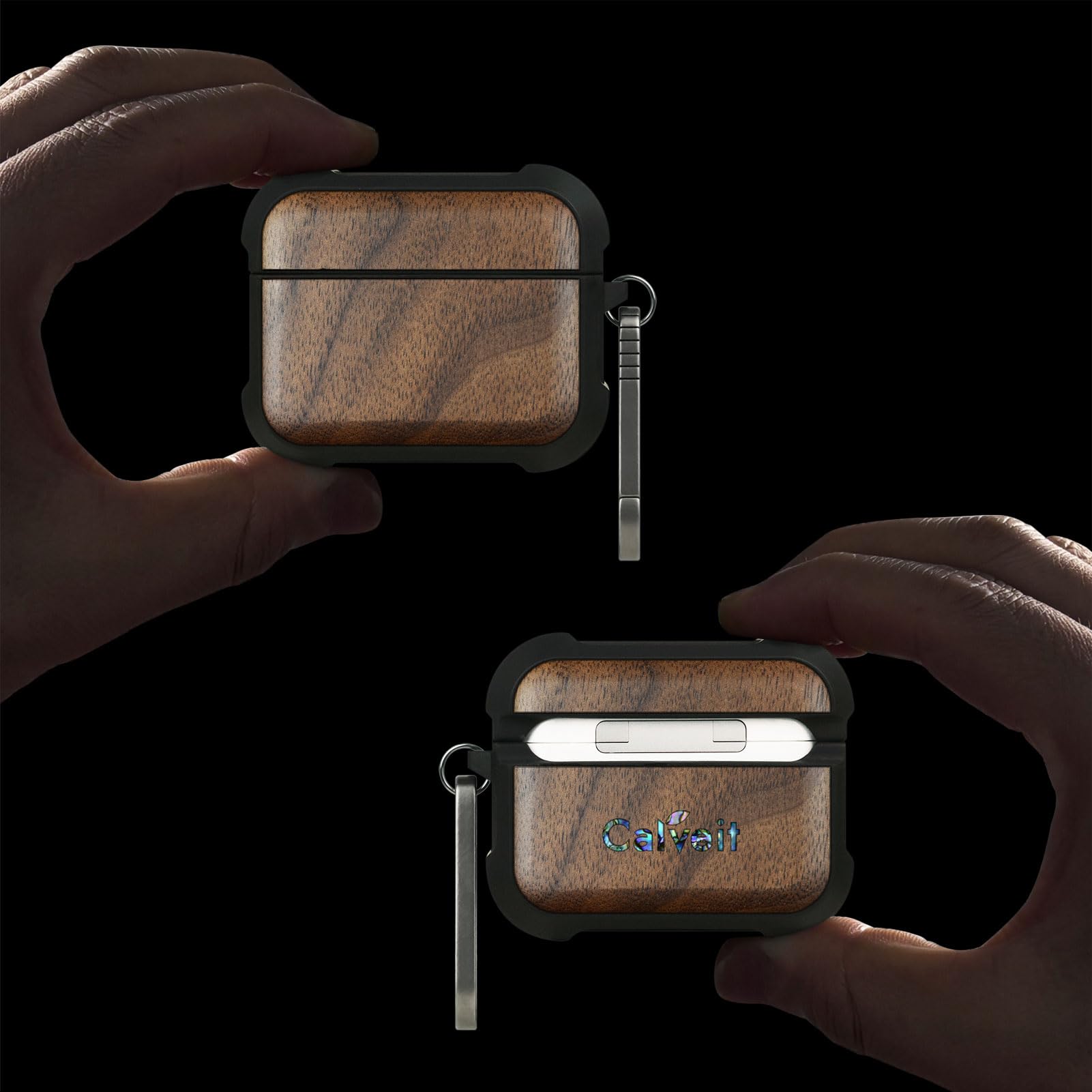 Carveit Wooden Case for AirPods Pro 3 Case (2025), Wood Artisan Engraved & TPU