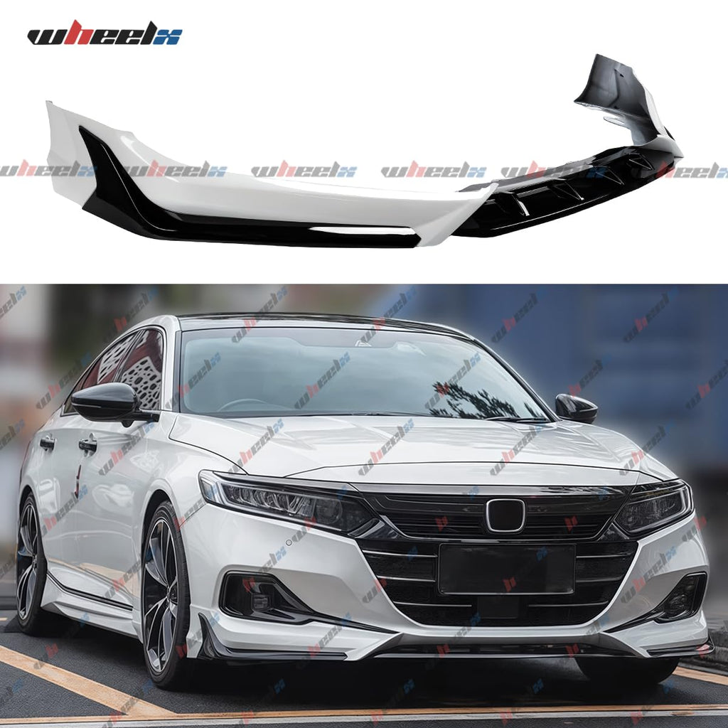 3PCS Front Lip Spoiler Splitter for Honda Accord 2021-2022 ACR Platinum White