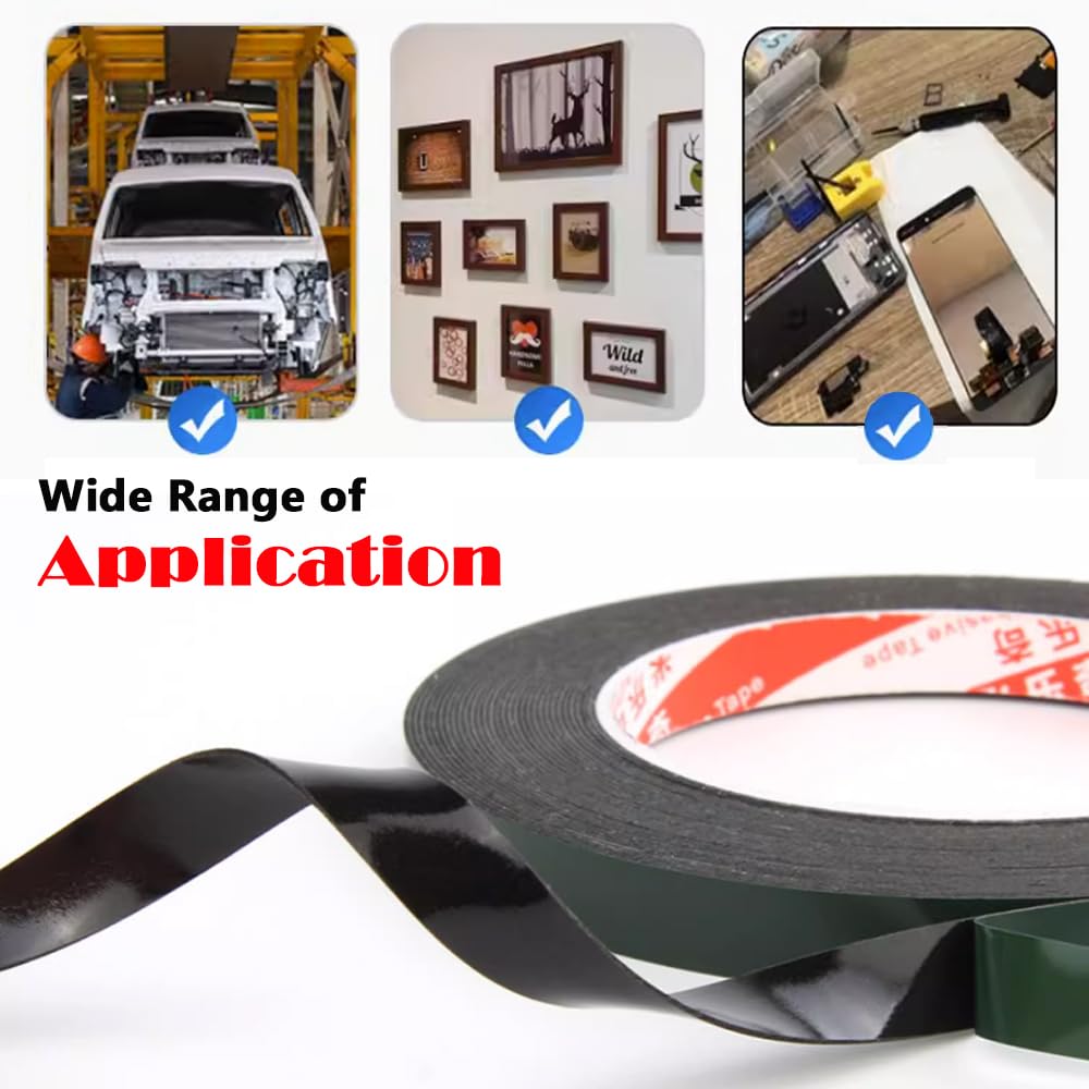 TOOLSTAR Double Sided Adhesive Tape Black Foam Tape for Cell Phone Repair LCD