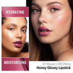 evpct 2Pcs Mauve Plum Cherry Honey Lipstick Tinted Lip Balm, Sheer Hydrating
