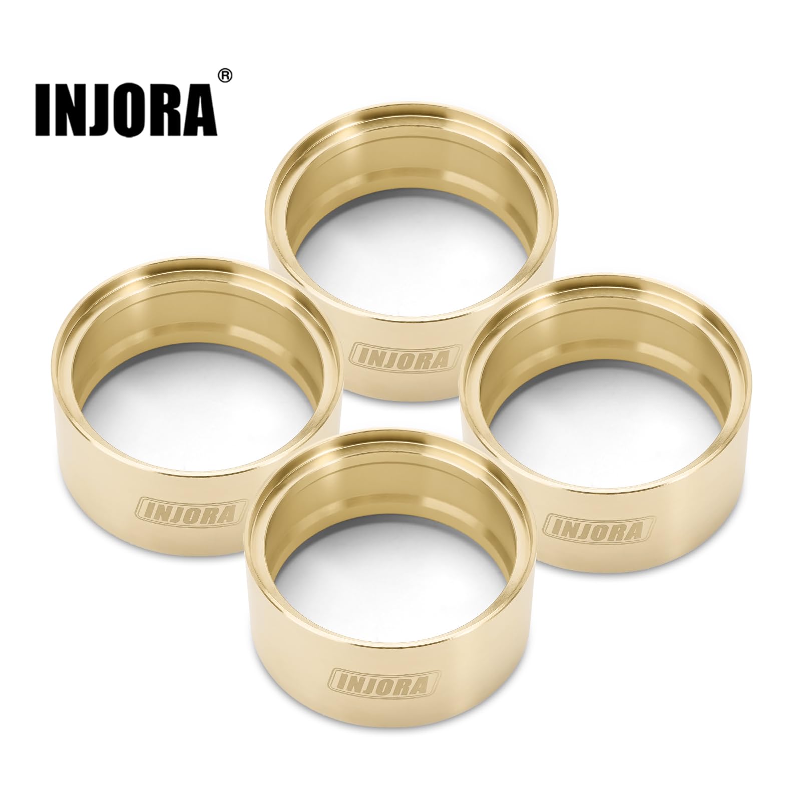 INJORA Brass Wheel Weights Inner Beadlock Rings Fit - 147g 2.2" Beadlock Wheel