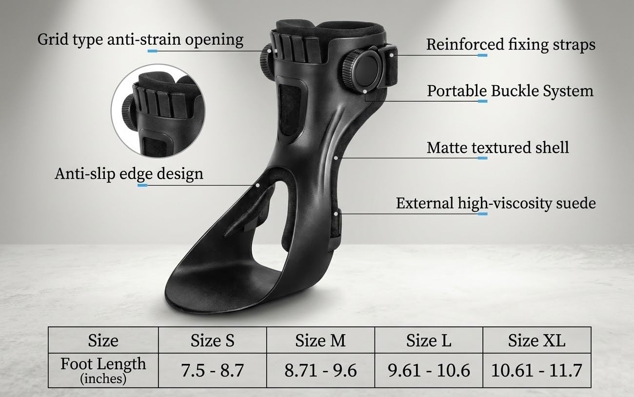 Foot Drop Brace AFO Brace for Walking – Ankle Foot Orthosis Drop Foot Brace for