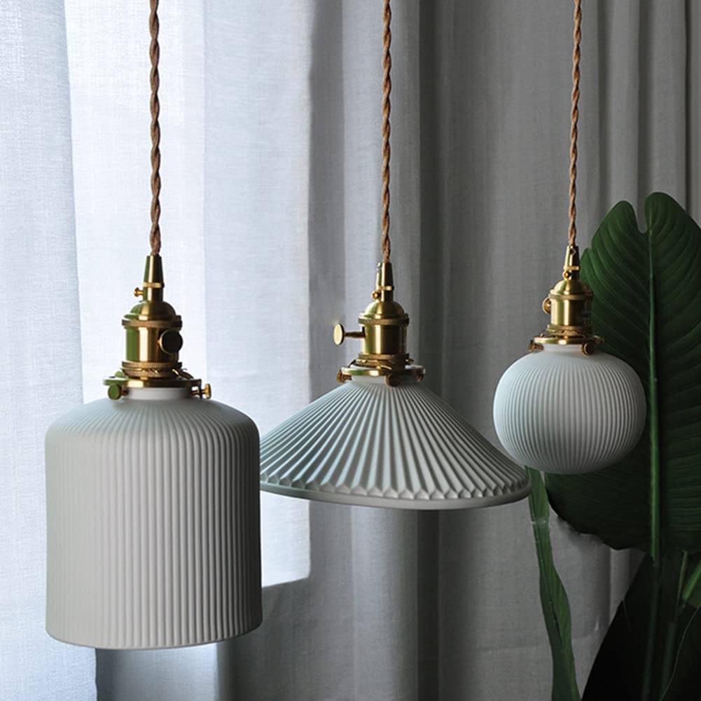 2 Pack OTTOSON SEEAIRSHOP Modern Ceramic Pendant Light Fixtures Nordic Cylinder
