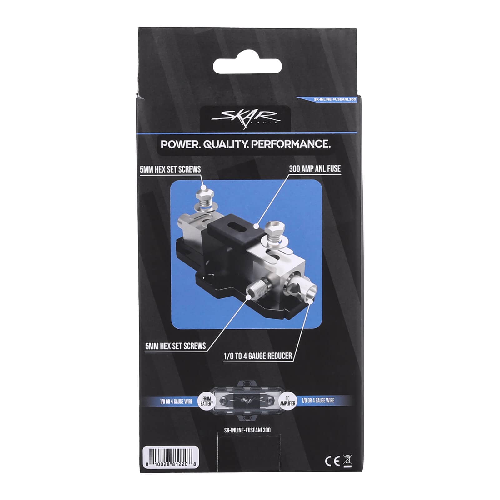 Skar Audio 1/0 or 4 Gauge in-line ANL Fuse Holder with 300 Amp Fuse