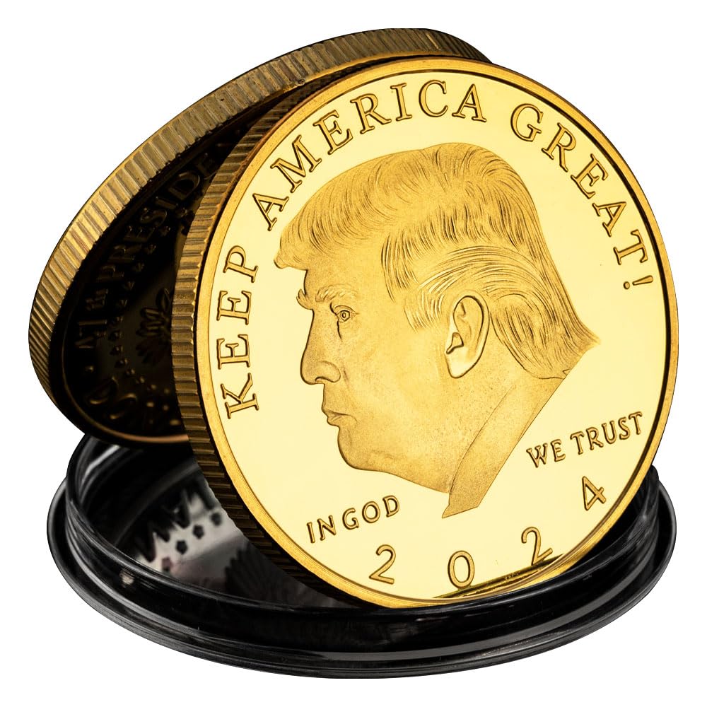 8 Pcs 47th President of The United States Donald Trump Coin Commemorative Never