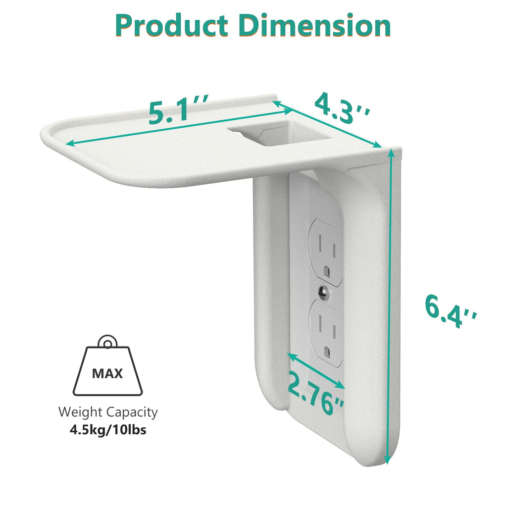WALI Outlet Shelf Wall Holder, Bathroom Shelf up to 10lbs Standard Vertical