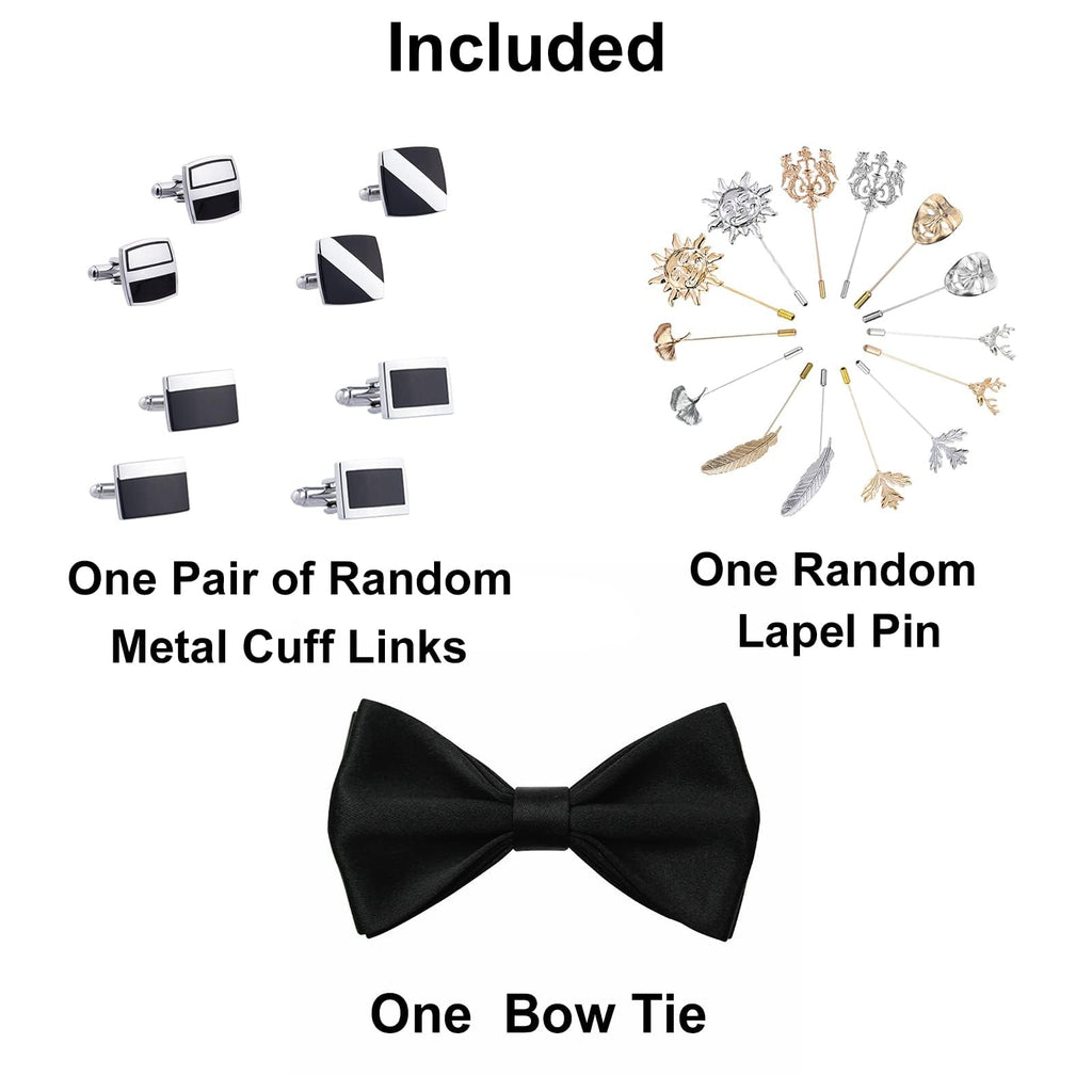 FAHIZO Mens White Tuxedo Shirt Wing Collar French Cuffs Formal Dress Shirt