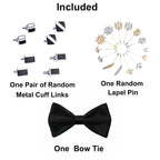 FAHIZO Mens White Tuxedo Shirt Wing Collar French Cuffs Formal Dress Shirt