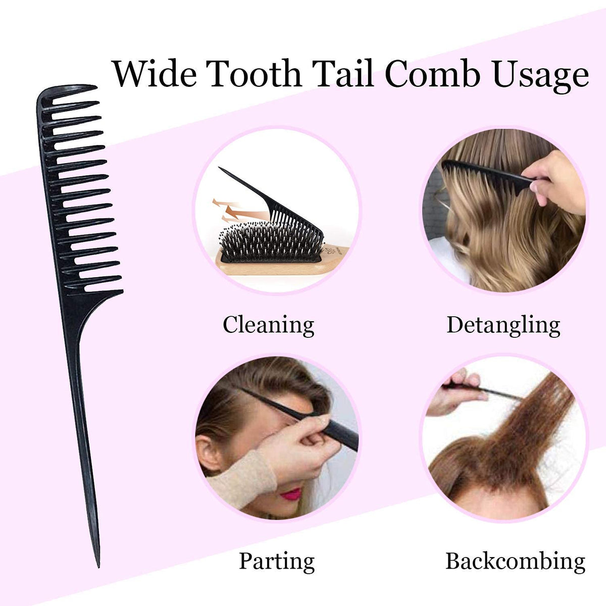 Hair Brush Boar Bristle Hairbrush for Thick Curly Thin Long Short Wet or Dry