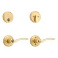 Kwikset Sedona Front Door Lock Handle and Deadbolt Combo Set, Satin Brass, Pick