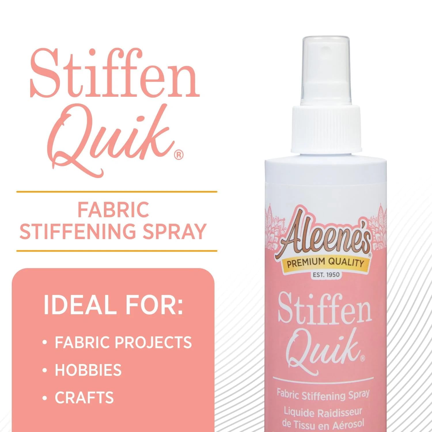 Aleene's 15581 Stiffen-Quick Fabric Stiffening Spray 8oz,Original Version,
