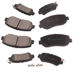 Lewinly 8PCS Front + Rear Ceramic Disc Brake Pads Kit