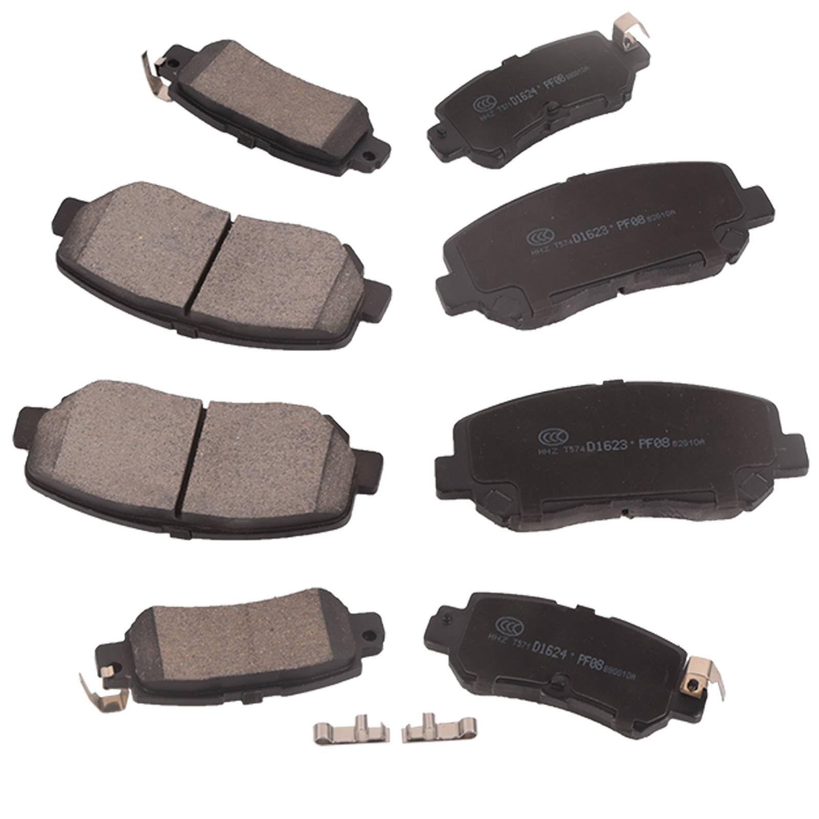 Lewinly 8PCS Front + Rear Ceramic Disc Brake Pads Kit