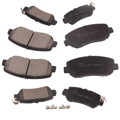 Lewinly 8PCS Front + Rear Ceramic Disc Brake Pads Kit