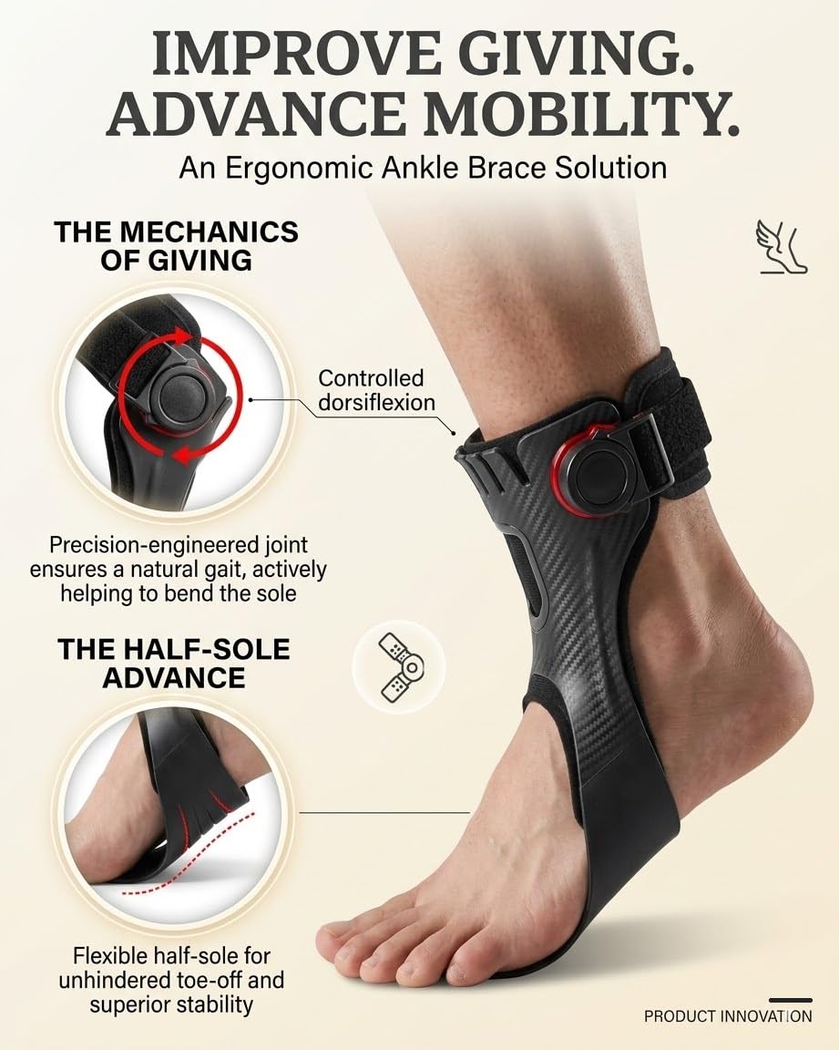 Foot Drop Brace AFO Brace for Walking – Ankle Foot Orthosis Drop Foot Brace for