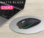 TENMOS Wireless Bluetooth Mouse, LED Slim (Bluetooth 5.1/5.0 + USB) 2.4GHz