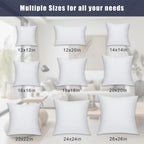 OKBA Set of 2 Throw Pillow Inserts 16x16 Soft Hypoallergenic Cushion Fillers