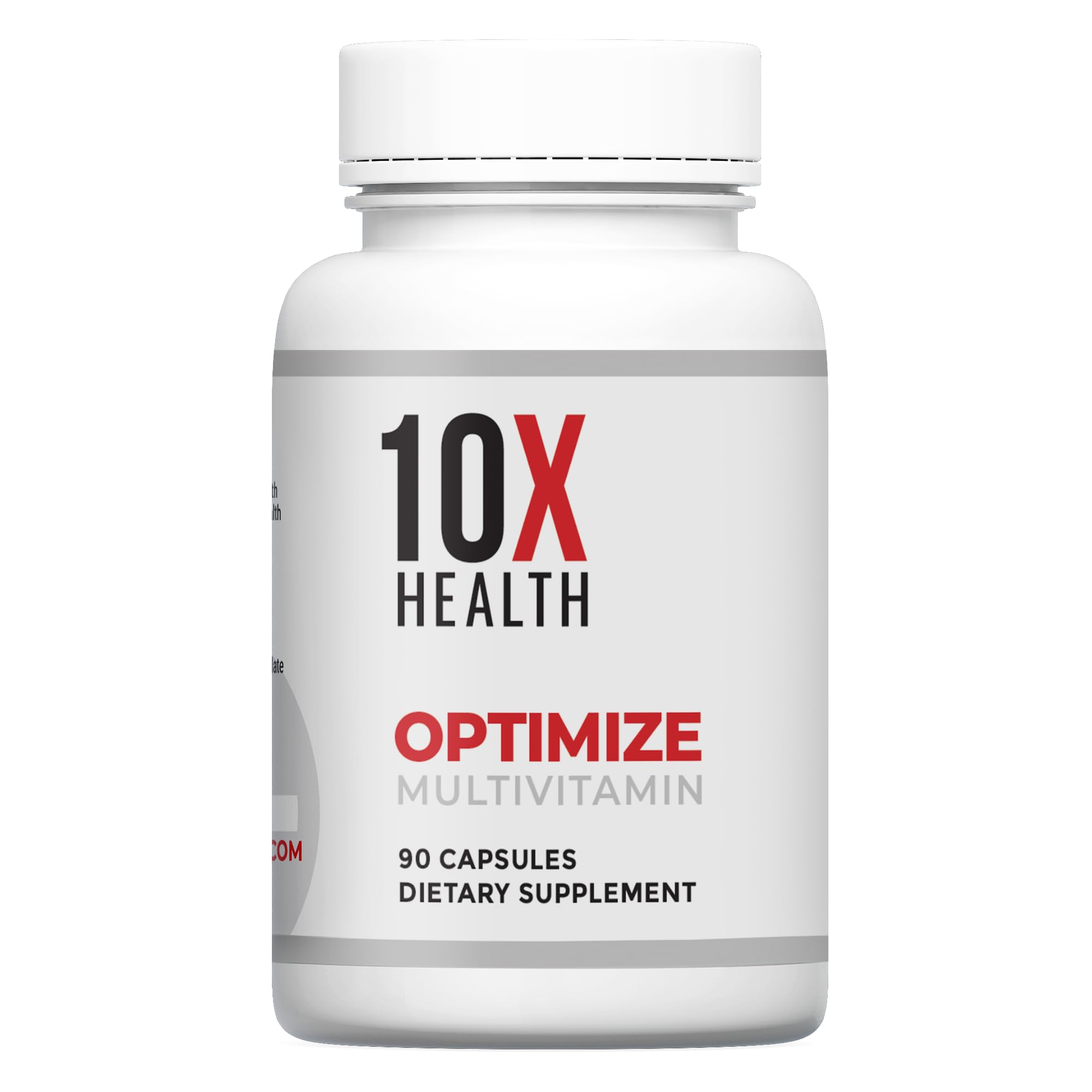 10X Health Optimize Methylated Multivitamin for Men and Women - 90 Capsules, 34 in 1 Formula with 800 mcg of Vitamin B12, 5-MTHF, NAC - Methyl B Complex