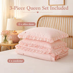 JANZAA Blush Pink Comforter Set Queen – Soft Microfiber, Lightweight All Season