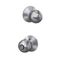 SCHLAGE Orbit Bed/Bath Privacy Door Knob with Lock, Satin Chrome