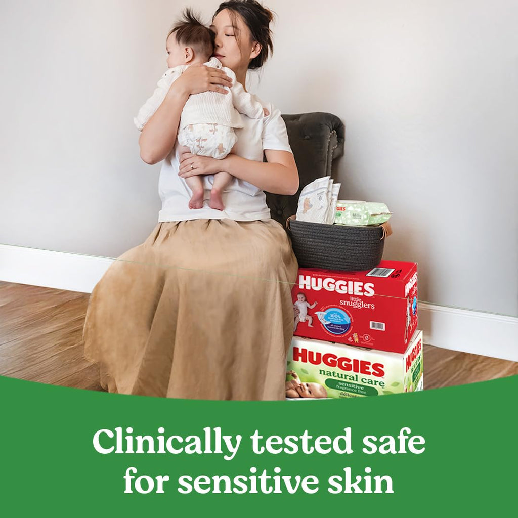 10 Flip-Top Packs Huggies Natural Care Sensitive Baby Wipes, Unscented,
